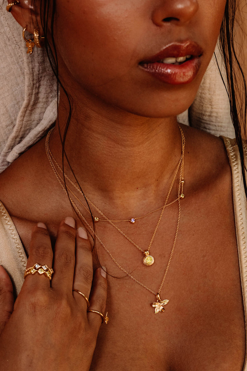 Dew Drops Amazon Necklace - Gold
