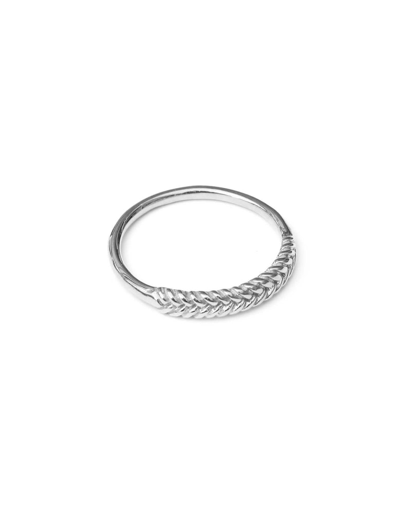 Fish Bone Ring - Zilver