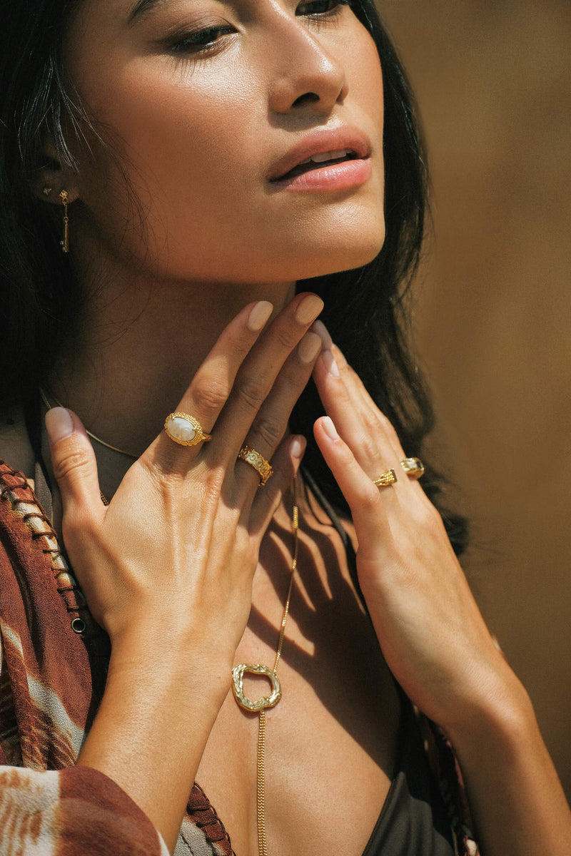 Vintage Pearl Ring - Goud