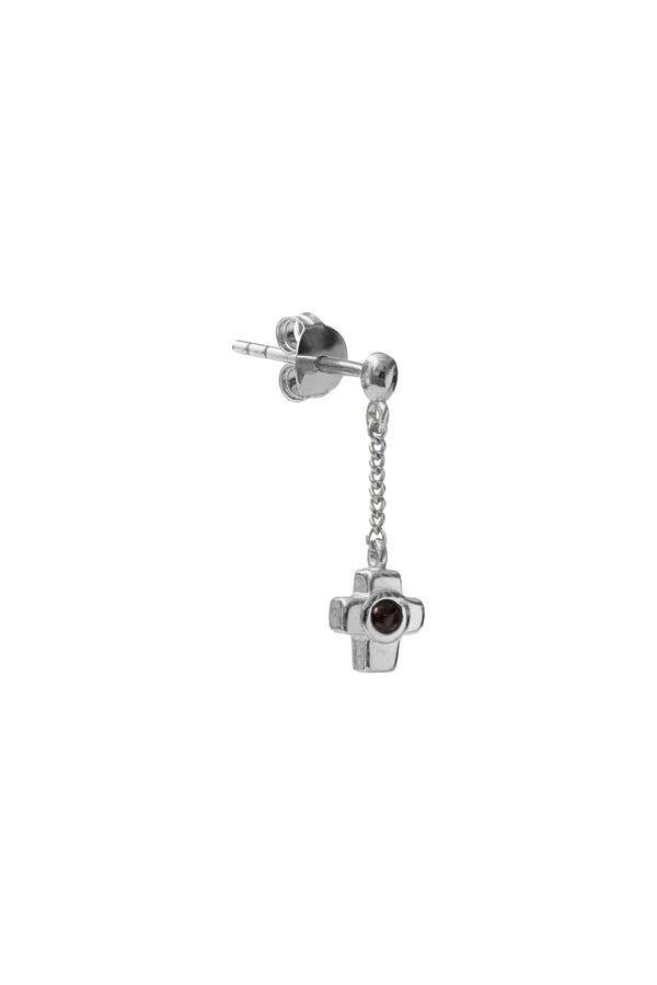 Cross Stud Oorbel - Zilver