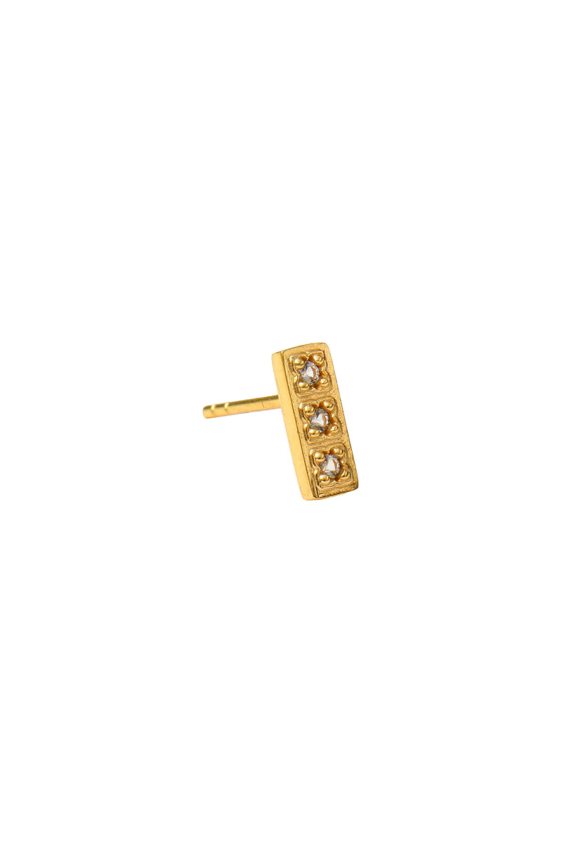 Carbon Bar Stud Oorbel - Goud