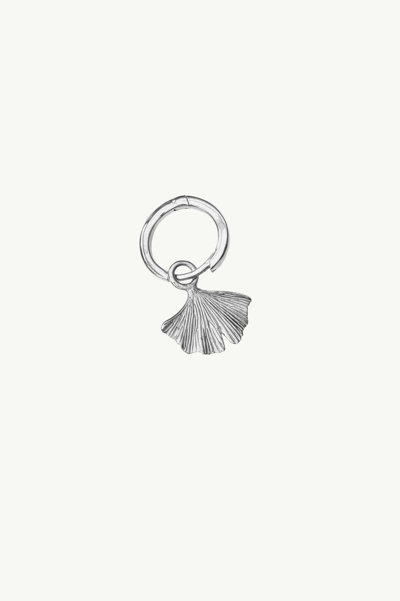 Gingko Leaf Hoop Earring - Silver