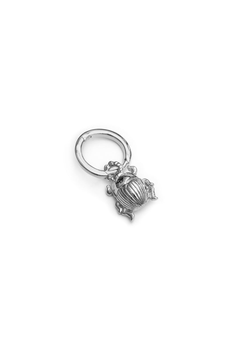 Scarab Hoop Earring - Silver