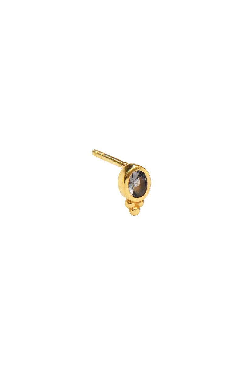 Carbon Oval Stud Oorbel - Goud