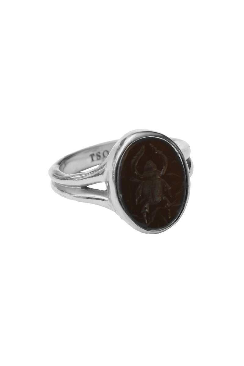 Scarab Signet Ring - Zilver
