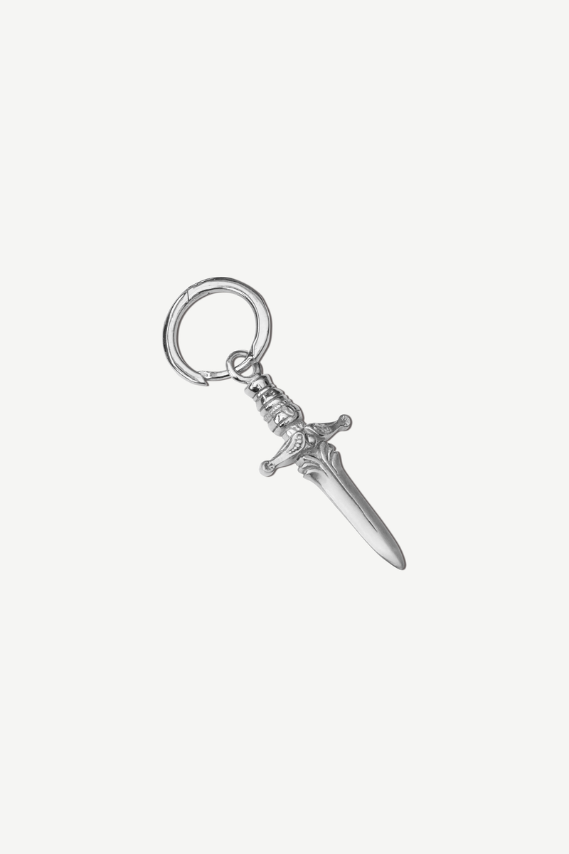 Small Dagger Hoop Earring - Silver