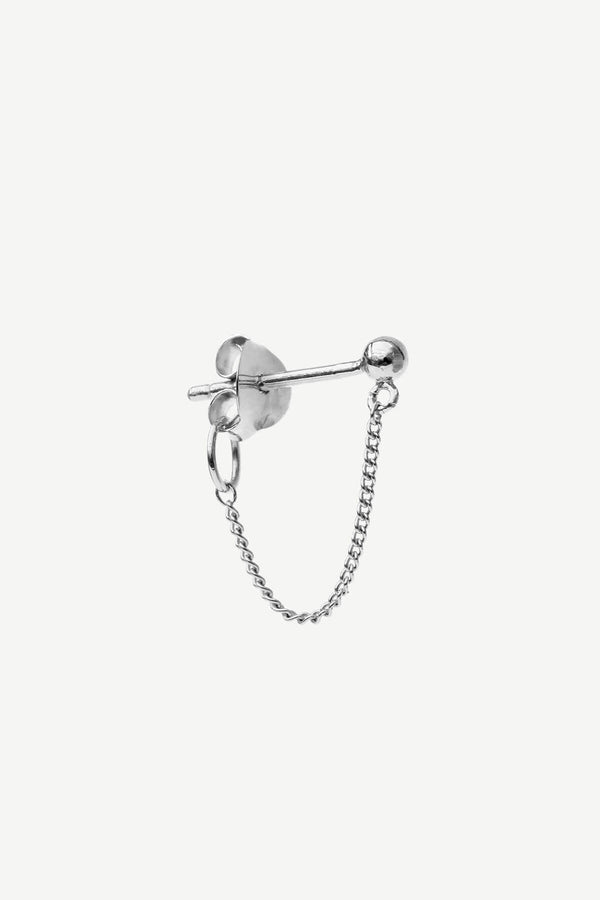 Ball & Chain Earring - Silver