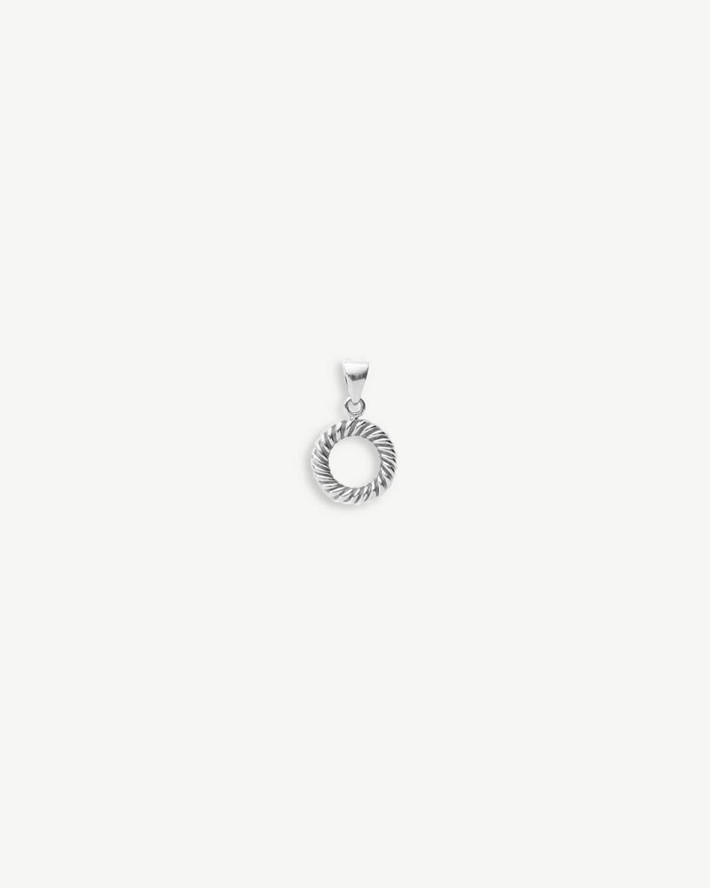 Bold Twist Hoop Charm - Silver