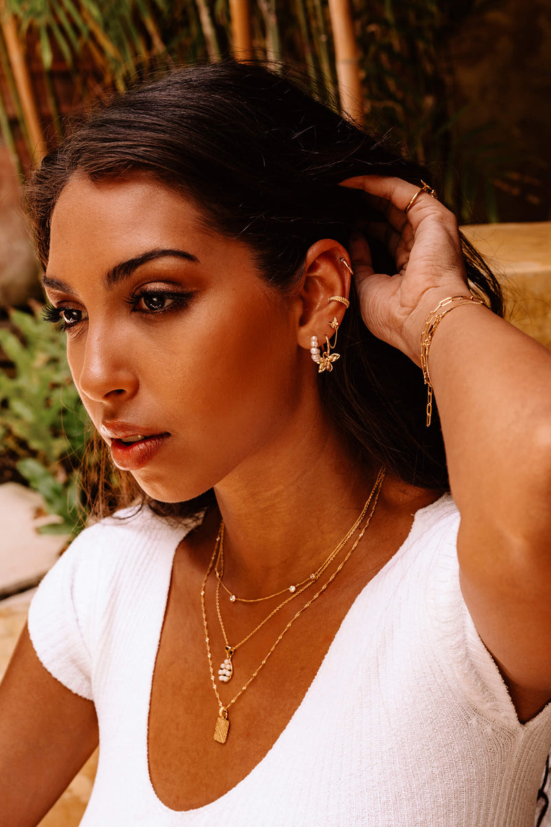 Small Pearl Hoops Oorbellen - Zilver