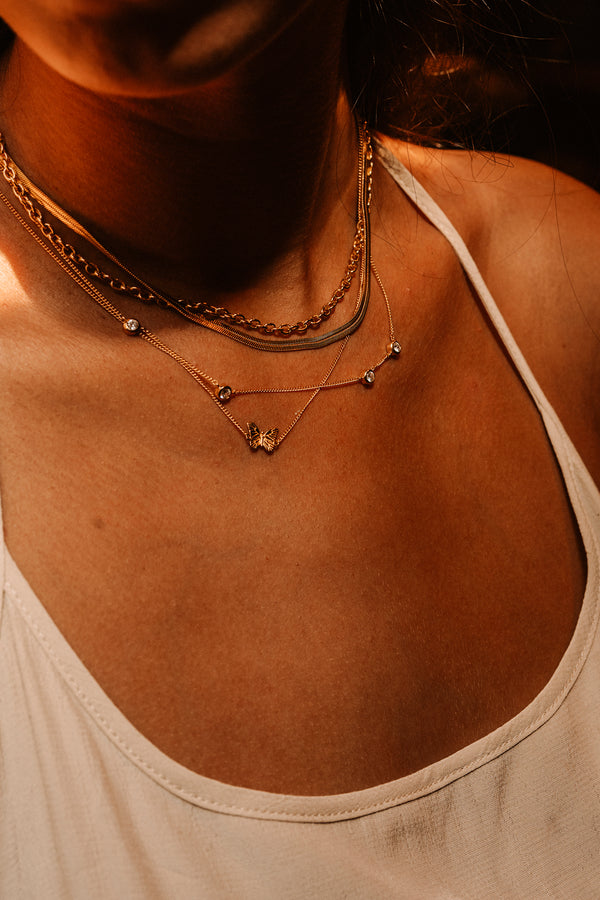 Minimal Chain Butterfly Ketting - Zilver