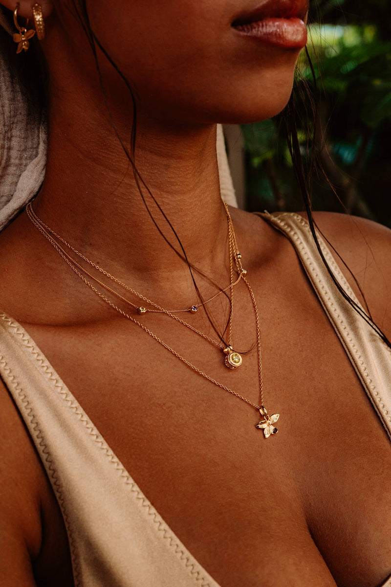 Orchid Pendant - Silver