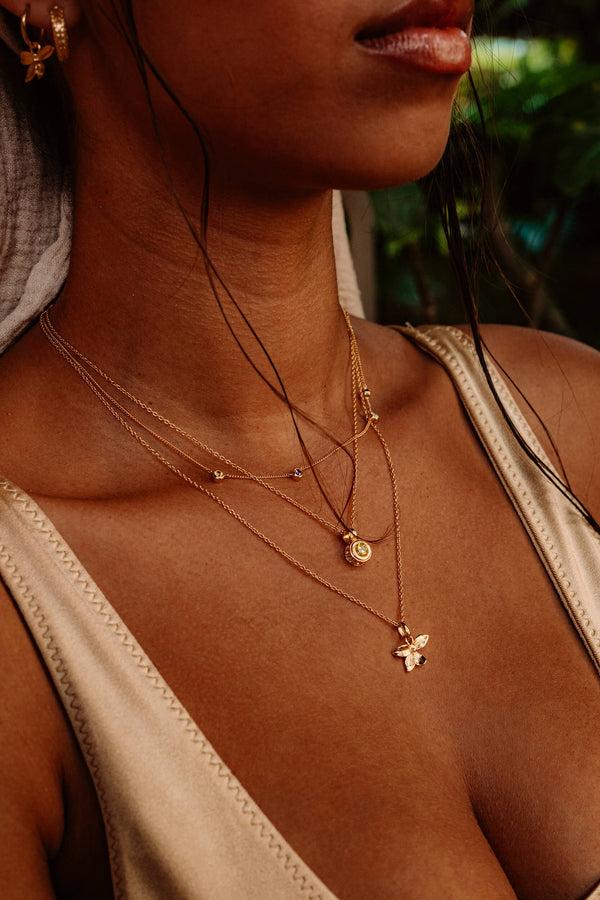 Green Bubble Charm - Gold