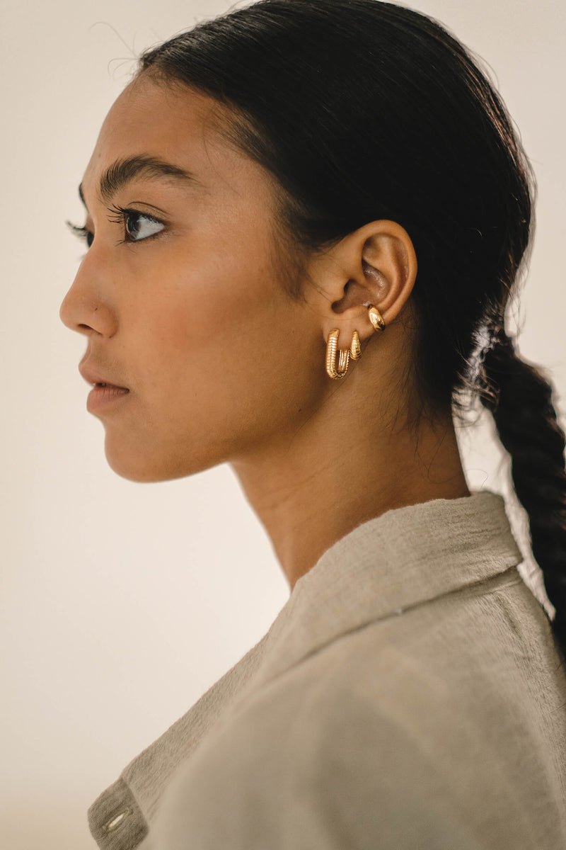 Dome Hoop Earring 1 piece - Gold