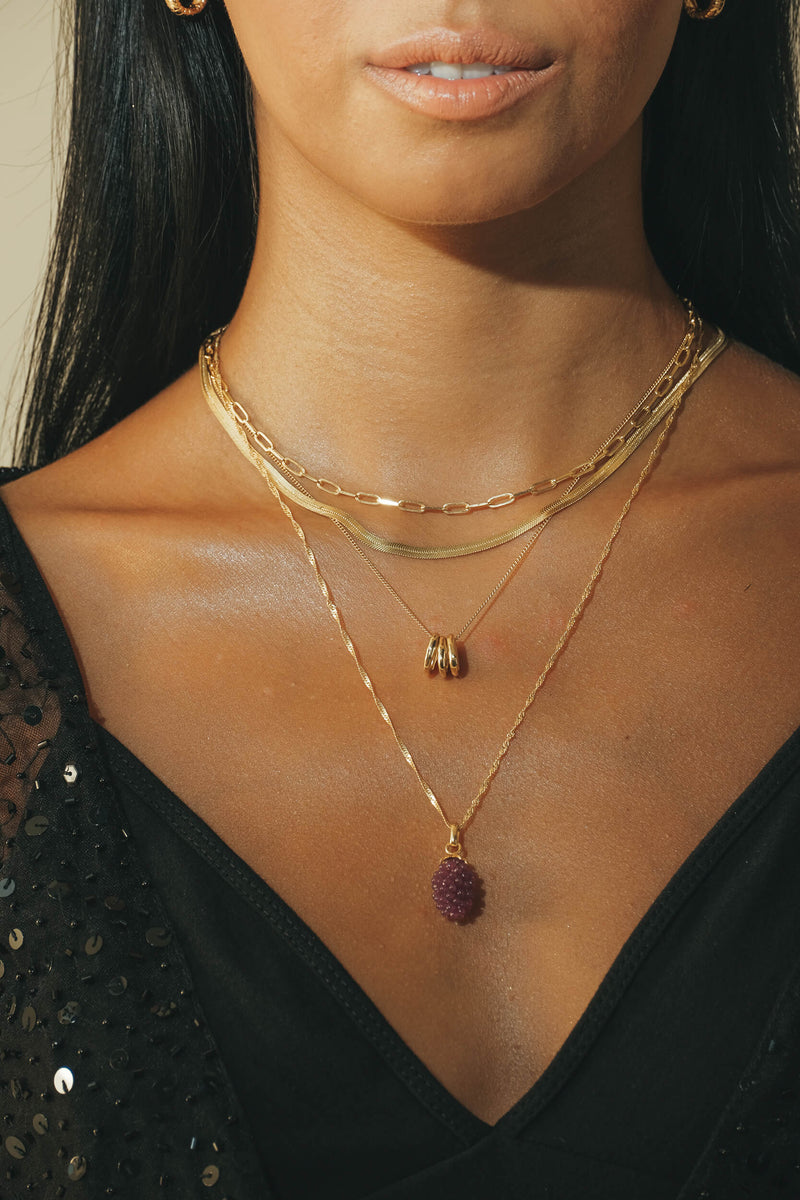 Three Is A Charm Necklace - Gold