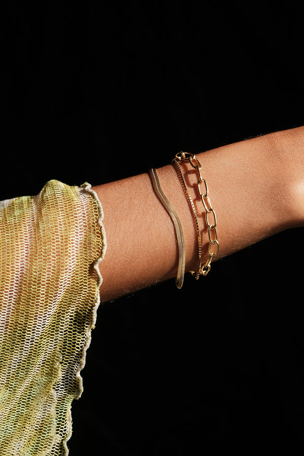 Chunky Link Chain Armband - Goud