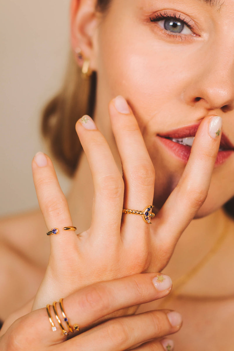 Crescent Moon Ring - Zilver