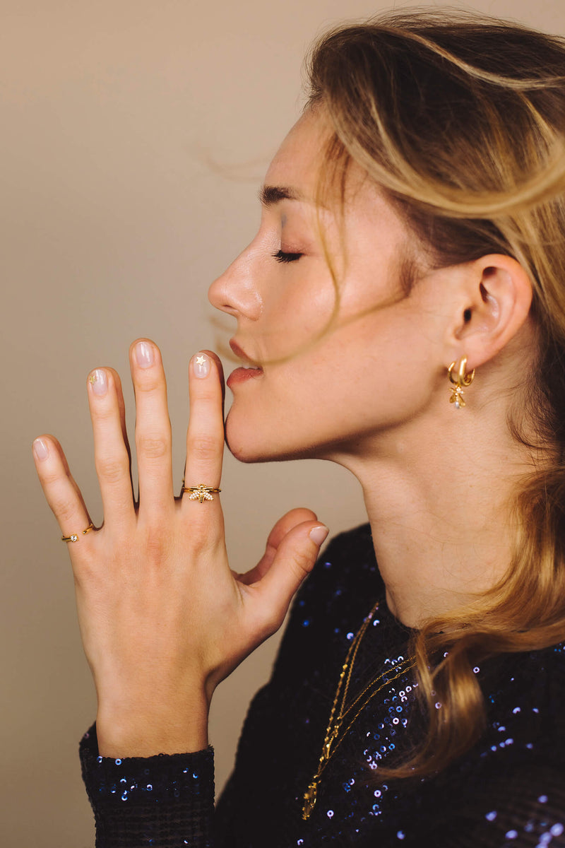 Stardust White Ring - Goud