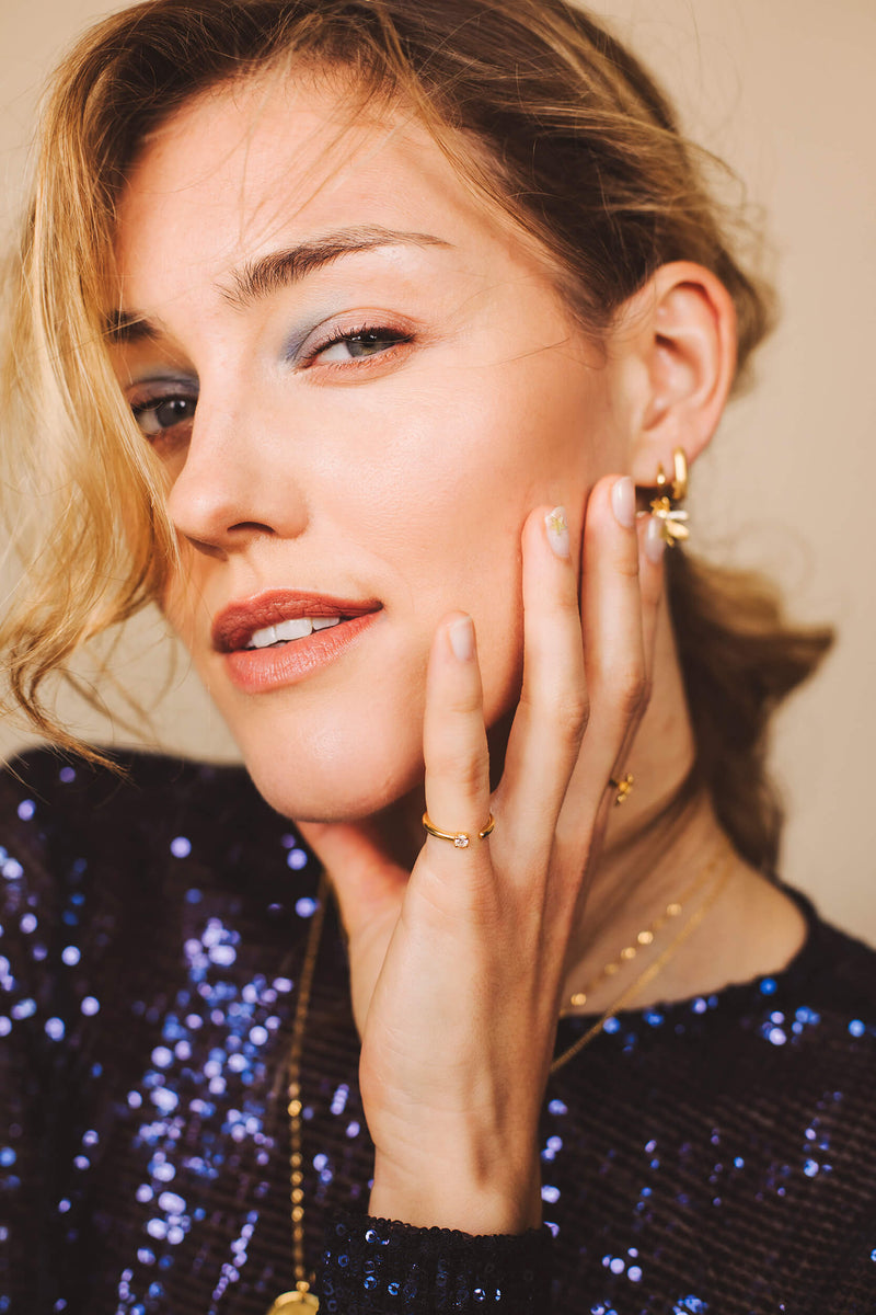 Stardust White Ring - Goud