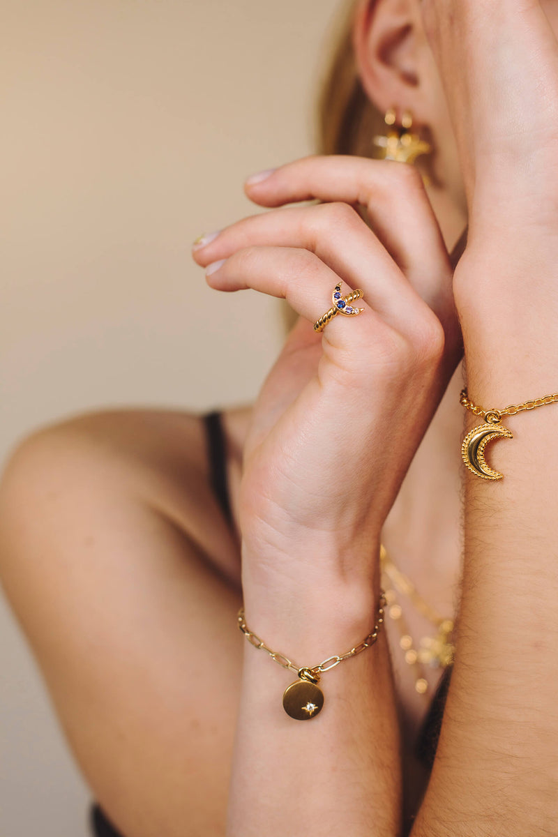 Crescent Moon Ring - Zilver