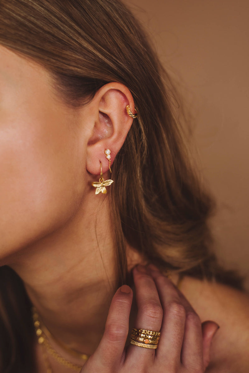 Orchid Hoops Oorbellen - Zilver