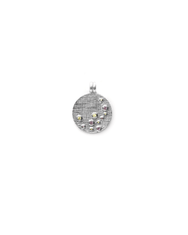 Dew Drops Coin Charm - Silver