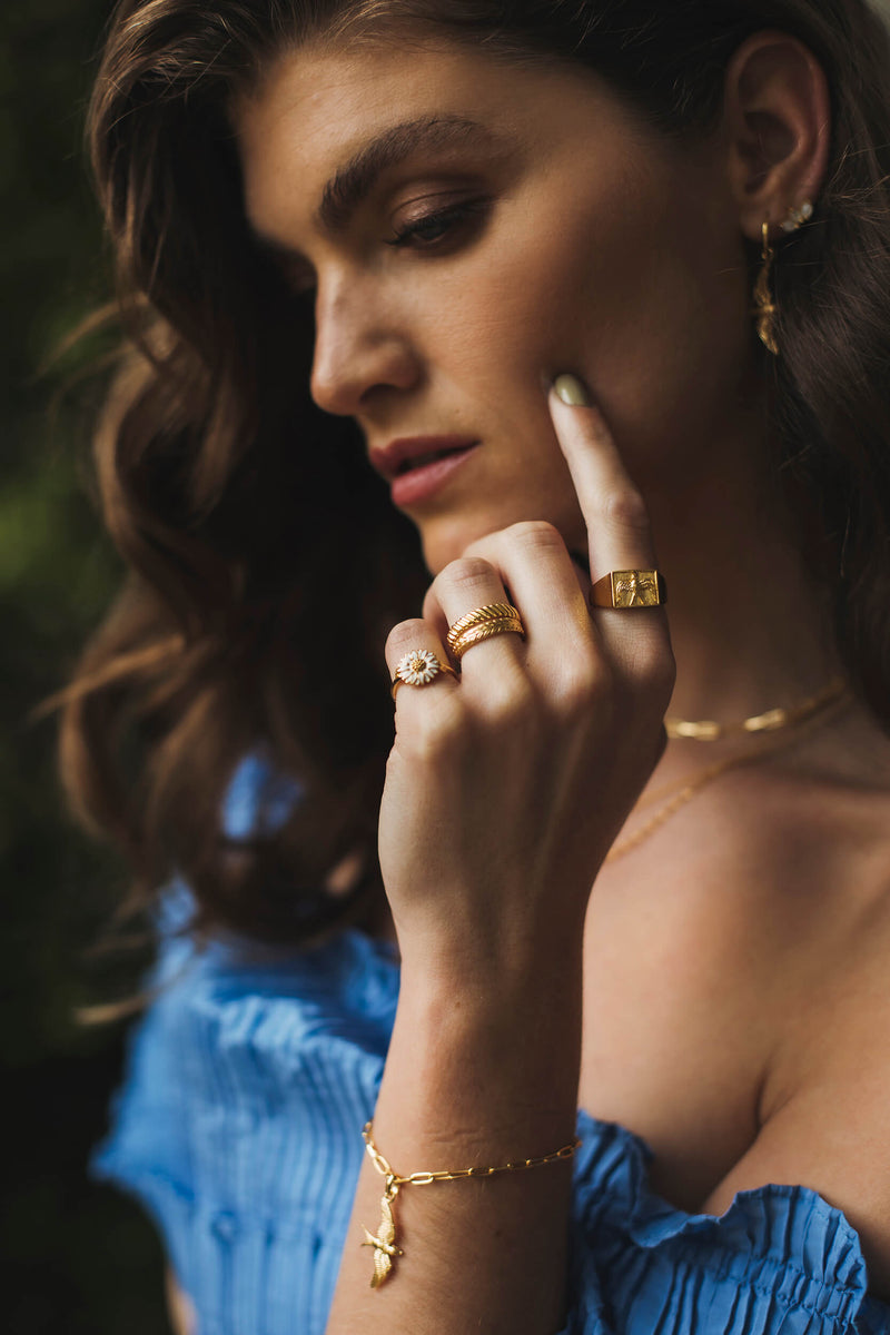 Lovebird Signet Ring - Zilver