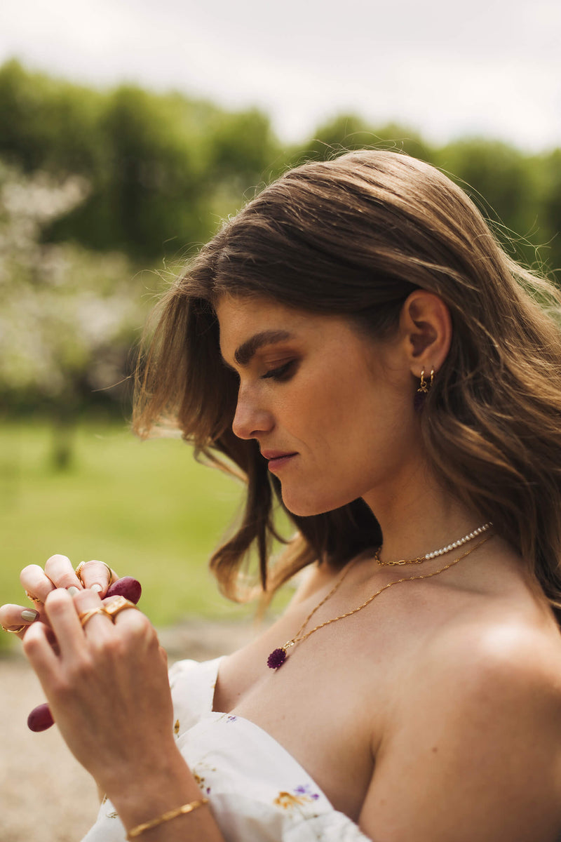 Halfway Pearl Necklace - Gold