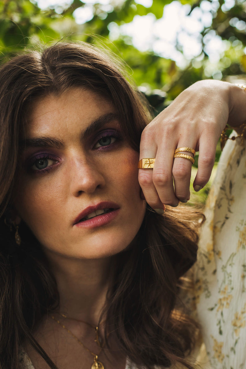 Lovebird Signet Ring - Zilver