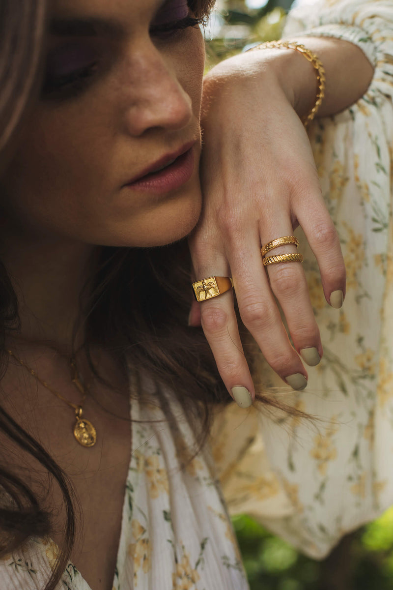 Lovebird Signet Ring - Goud