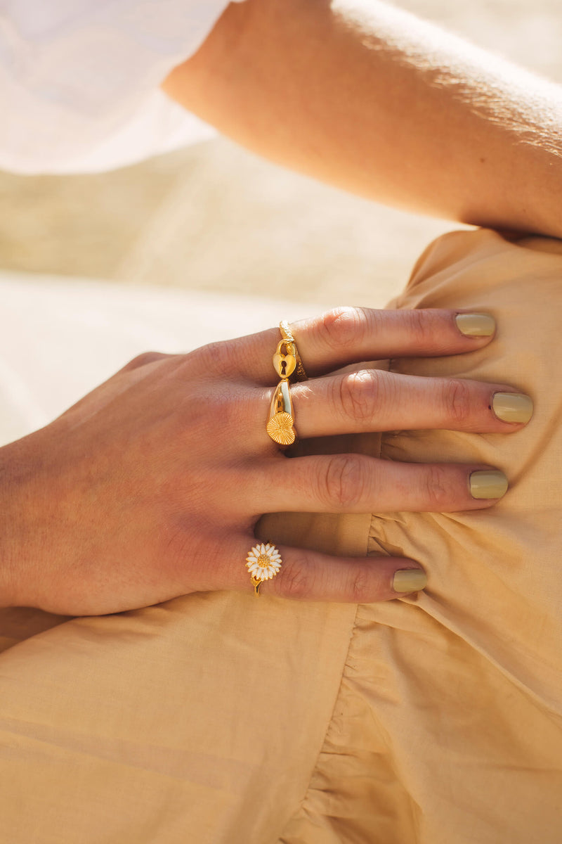L'Amour Signet Ring - Goud