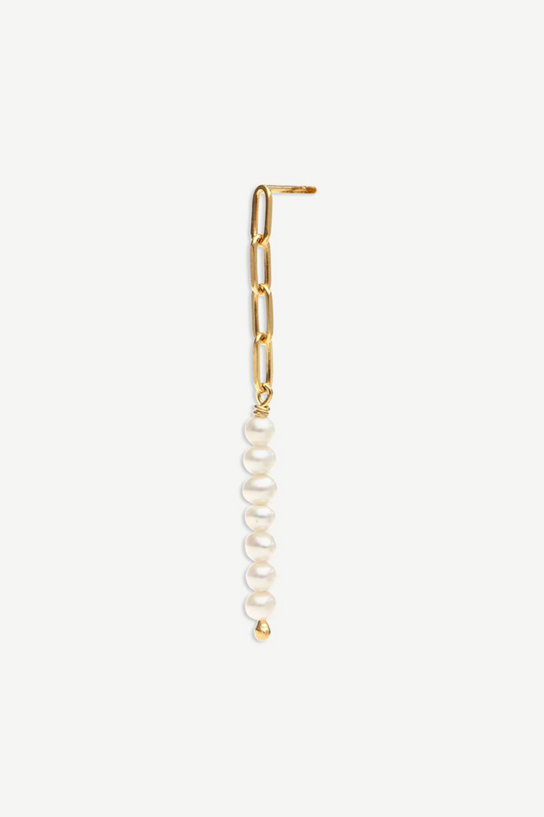 Halfway Pearl Earring - Gold