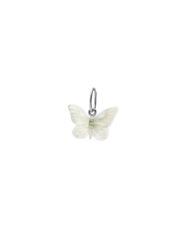 Glasswing Butterfly Charm - Silver