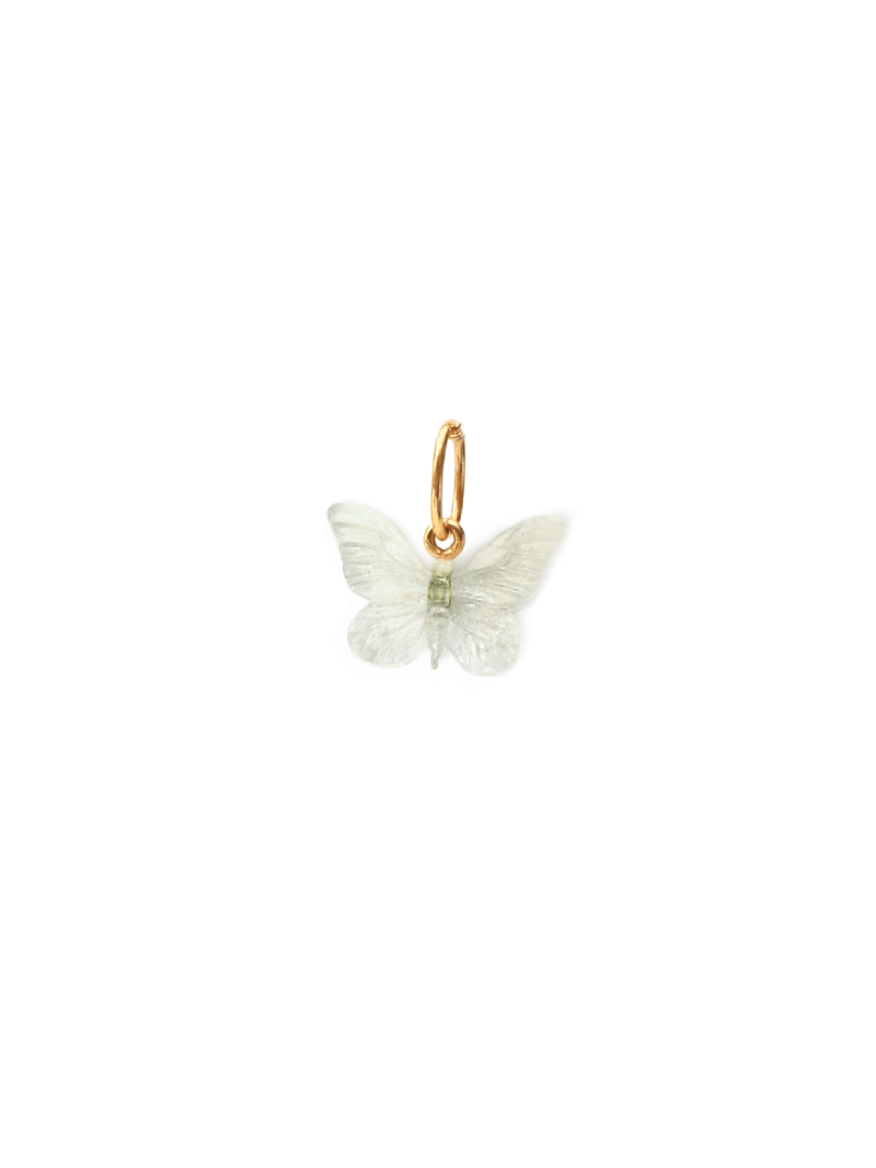 Glasswing Butterfly Pendant - Gold