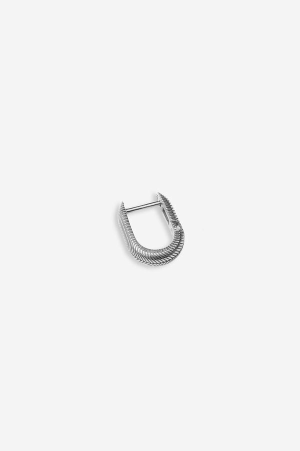 Oval Hugging Hoop Earring - Silver