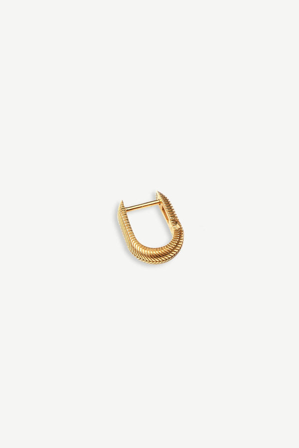 Oval Hugging Hoop Earring - Gold