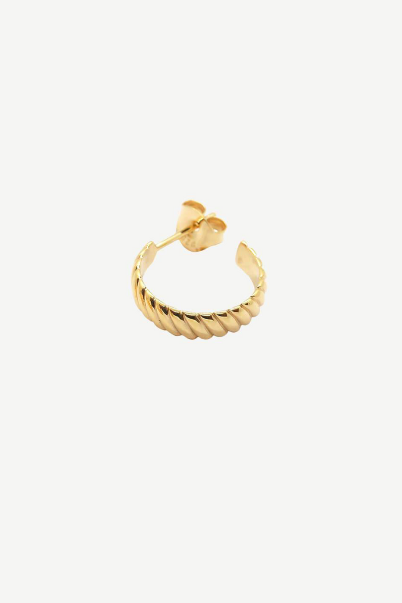 Twisted Mood Hoop 16 mm Oorbel - Goud