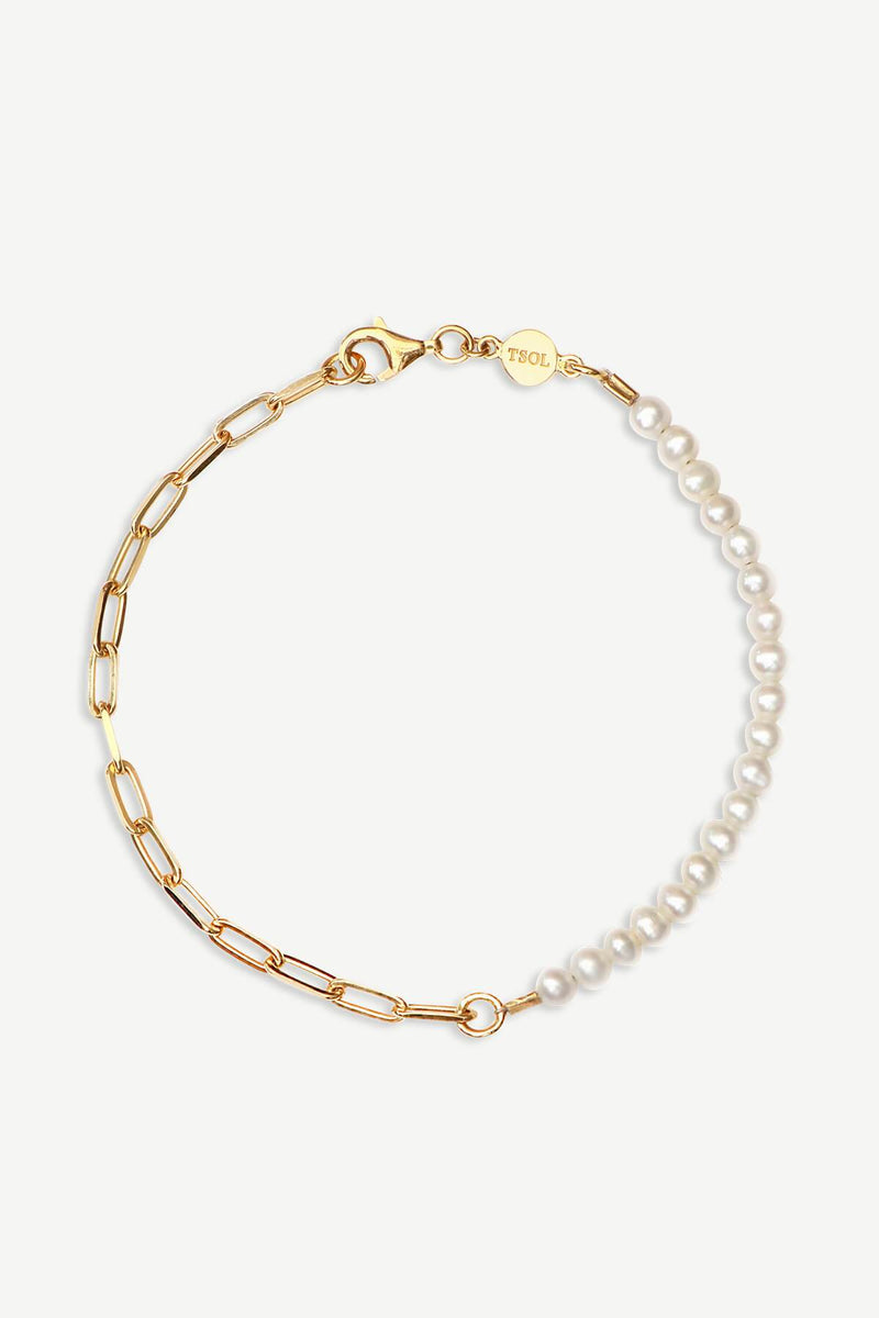 Halfway Pearl Armband - Goud