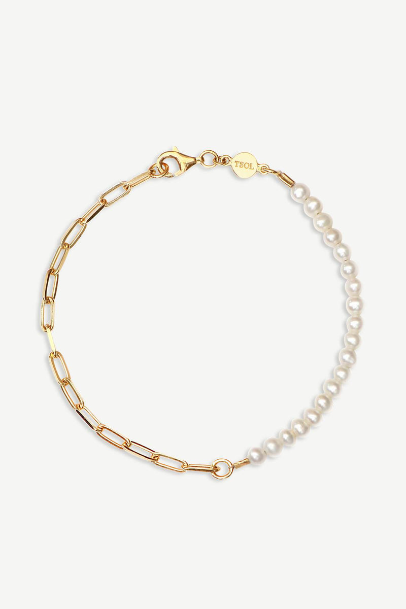 Halfway Pearl Bracelet - Gold