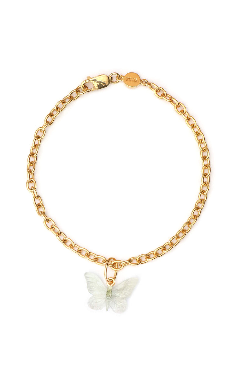 Glasswing Butterfly Bracelet - Gold