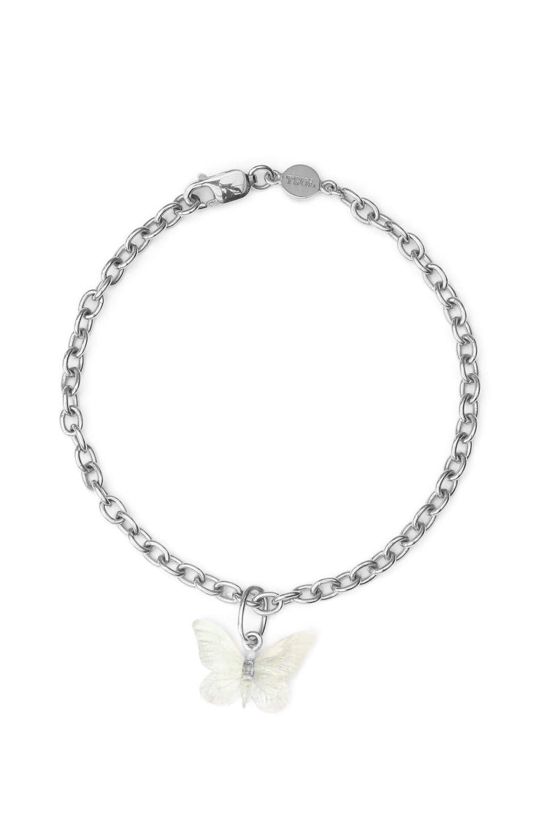 Glasswing Butterfly Bracelet - Silver
