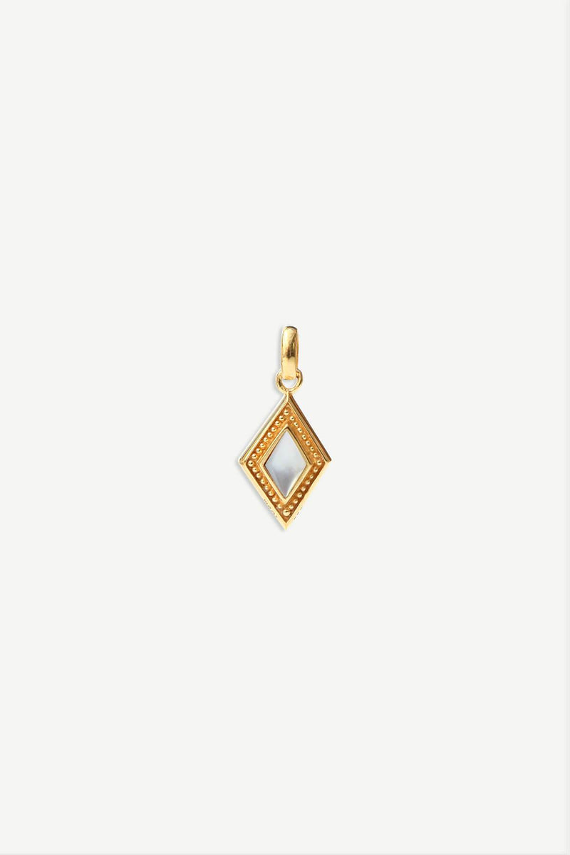 Mother of Pearl Diamond Charm - Gold