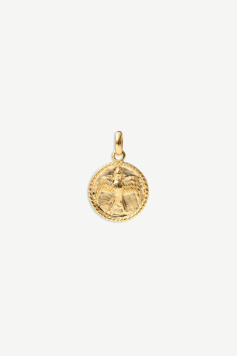 Lovebird Coin Charm - Gold