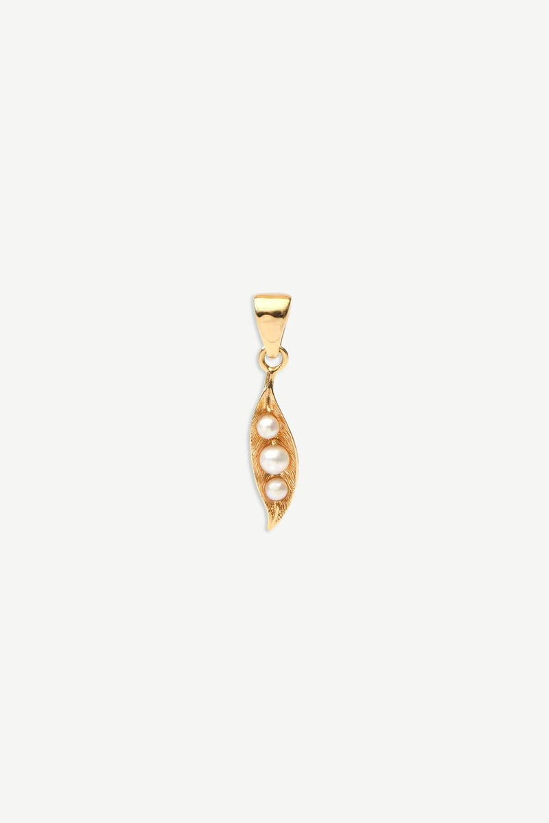 Pearl Leaf Charm - Gold