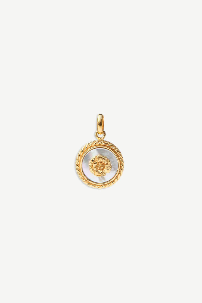 Poppy Mother of Pearl Charm - Gold