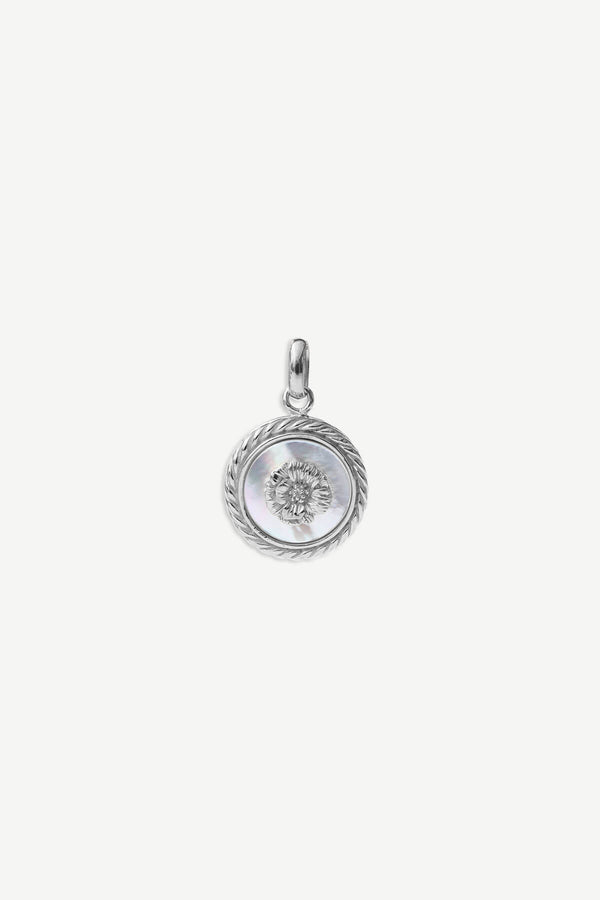 Poppy Mother of Pearl Bedel - Zilver