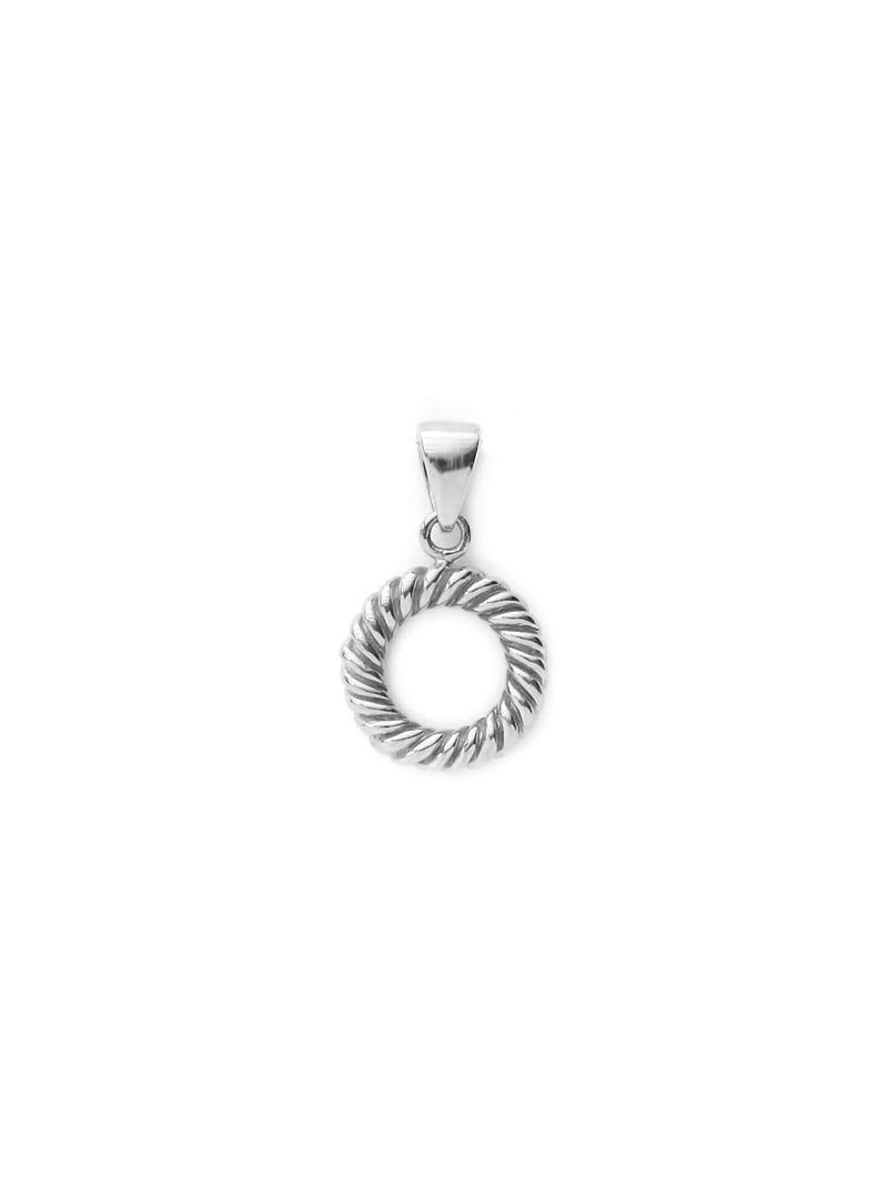 Bold Twist Hoop Charm - Silver