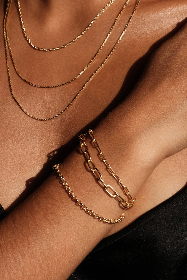 Chunky Round Chain Armband - Goud