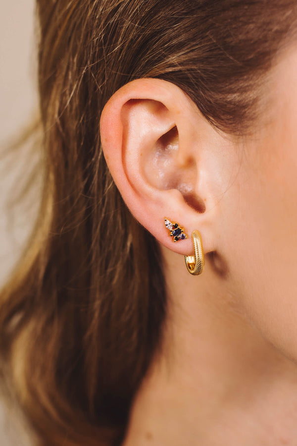 Mini Climber Studs Oorbellen - Goud