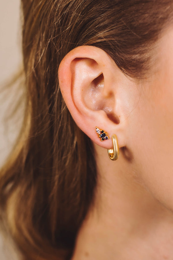 Mini Climber Studs Earrings - Gold