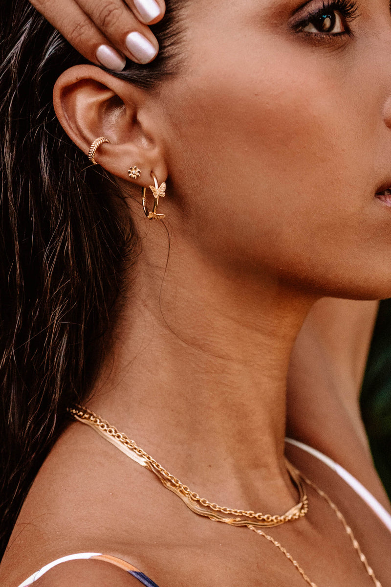 Fishbone Ear Cuff - Gold